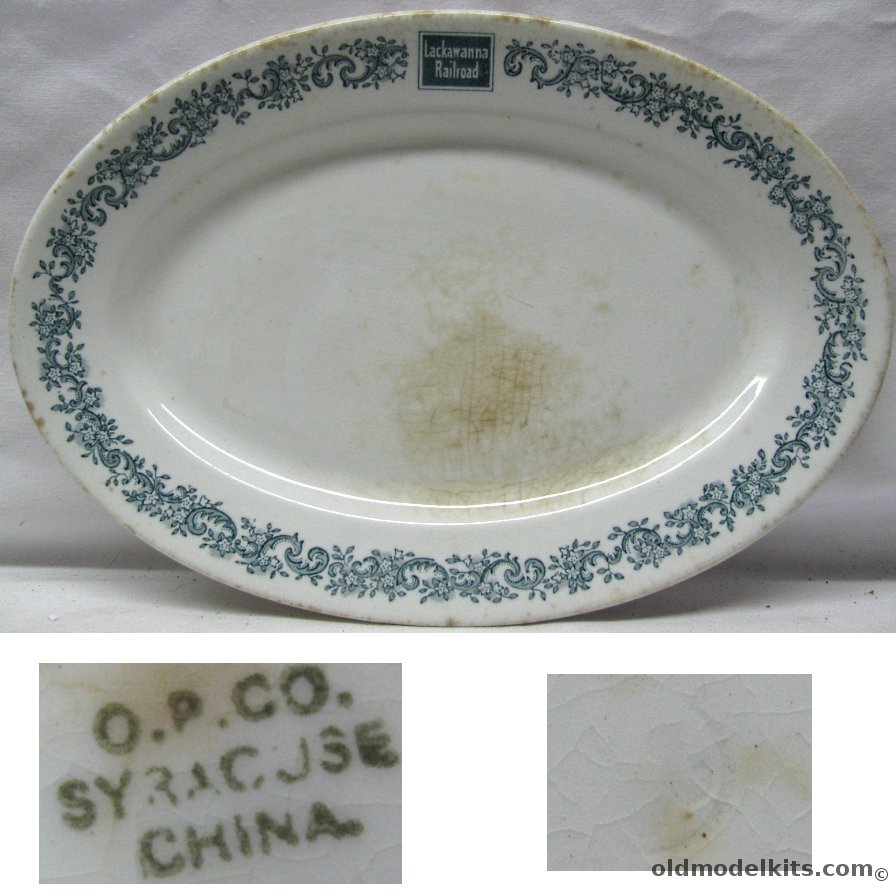 Onondaga Pottery Company Lackawanna Railroad Oval Serving Platter (Early 1900s) - 13.5 x 9.3 inches plastic model kit